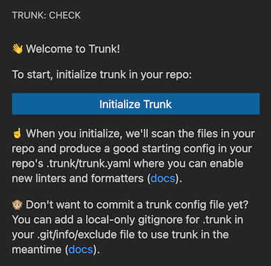 initialize trunk